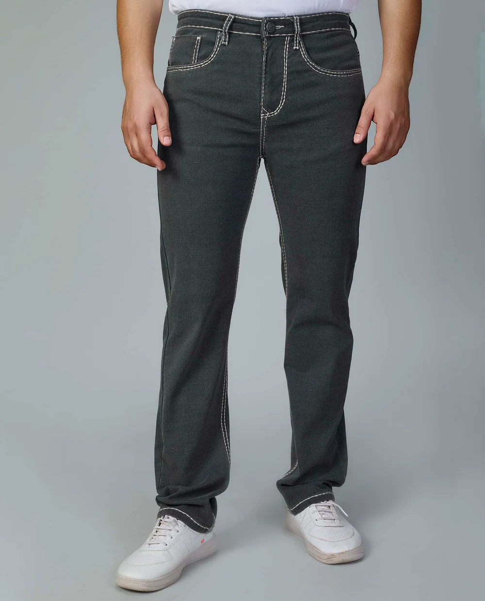 Men’s Saddle Stitch Straight Fit Jeans - Image 3