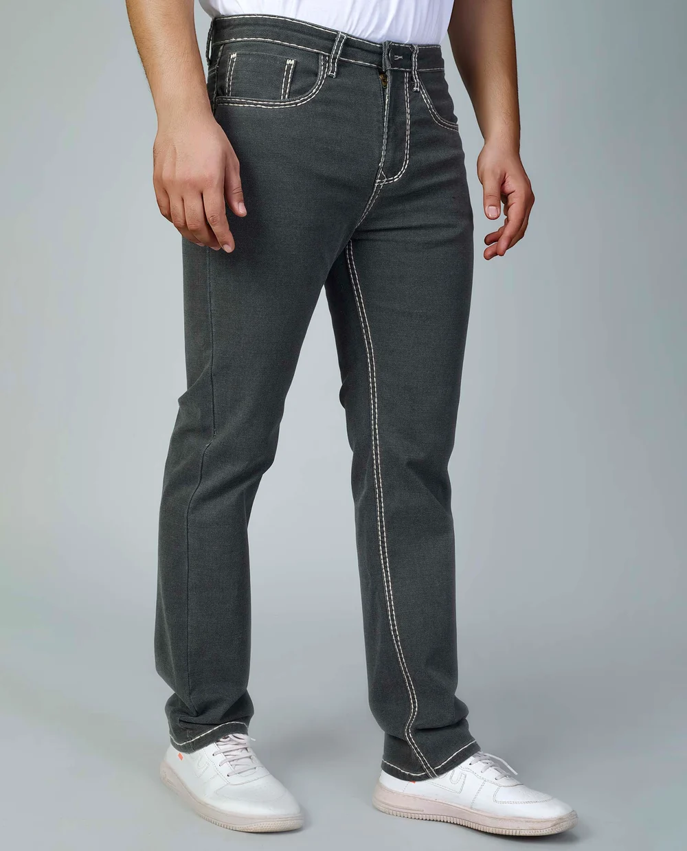 Men’s Saddle Stitch Straight Fit Jeans - Image 2