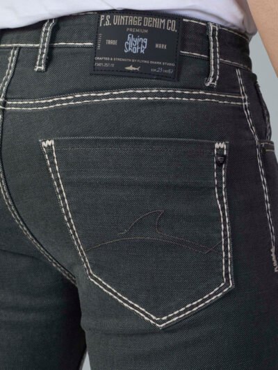 Bootcut Saddle Stitch Olive Green Jeans