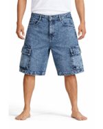 Light Blue Acid Wash Denim Shorts