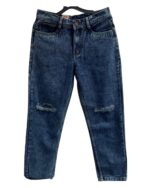 Regular Fit Distressed Blue Denim Jeans