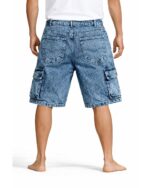 Light Blue Acid Wash Denim Shorts - Image 5