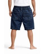 Distressed Blue Denim Drawstring Shorts - Image 5