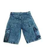 Light Blue Acid Wash Denim Shorts - Image 3