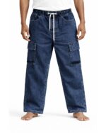 Wide Hem Denim Cargo Jogger (Big Fold)