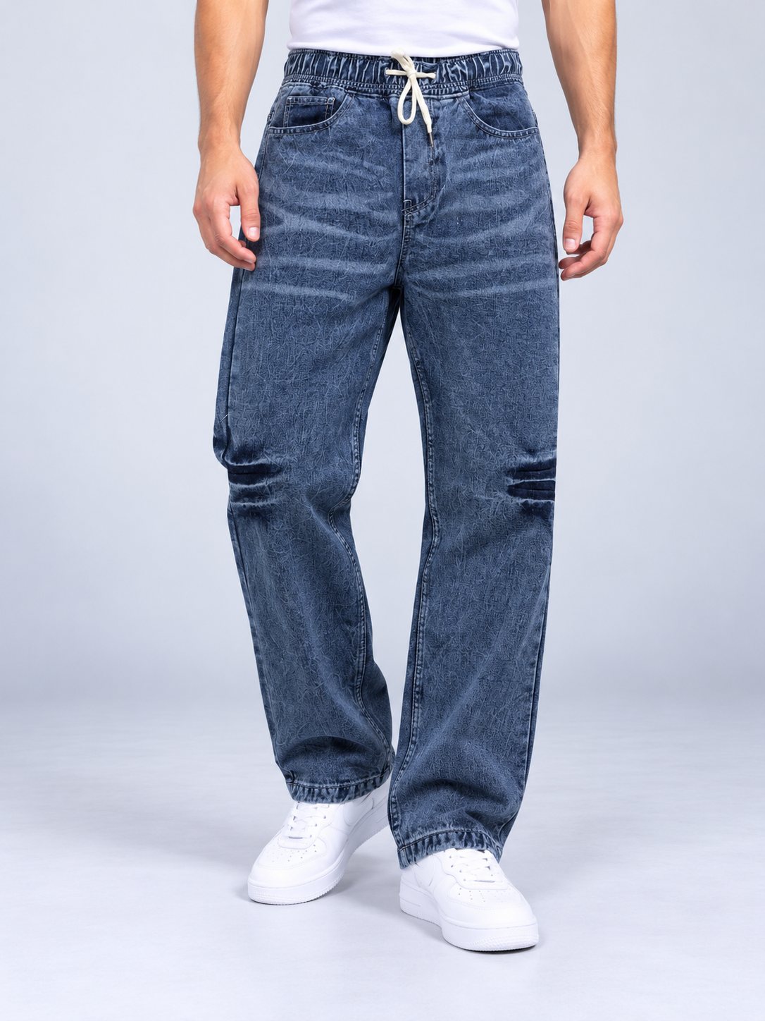 Classic Blue Acid Wash Relaxed Denim