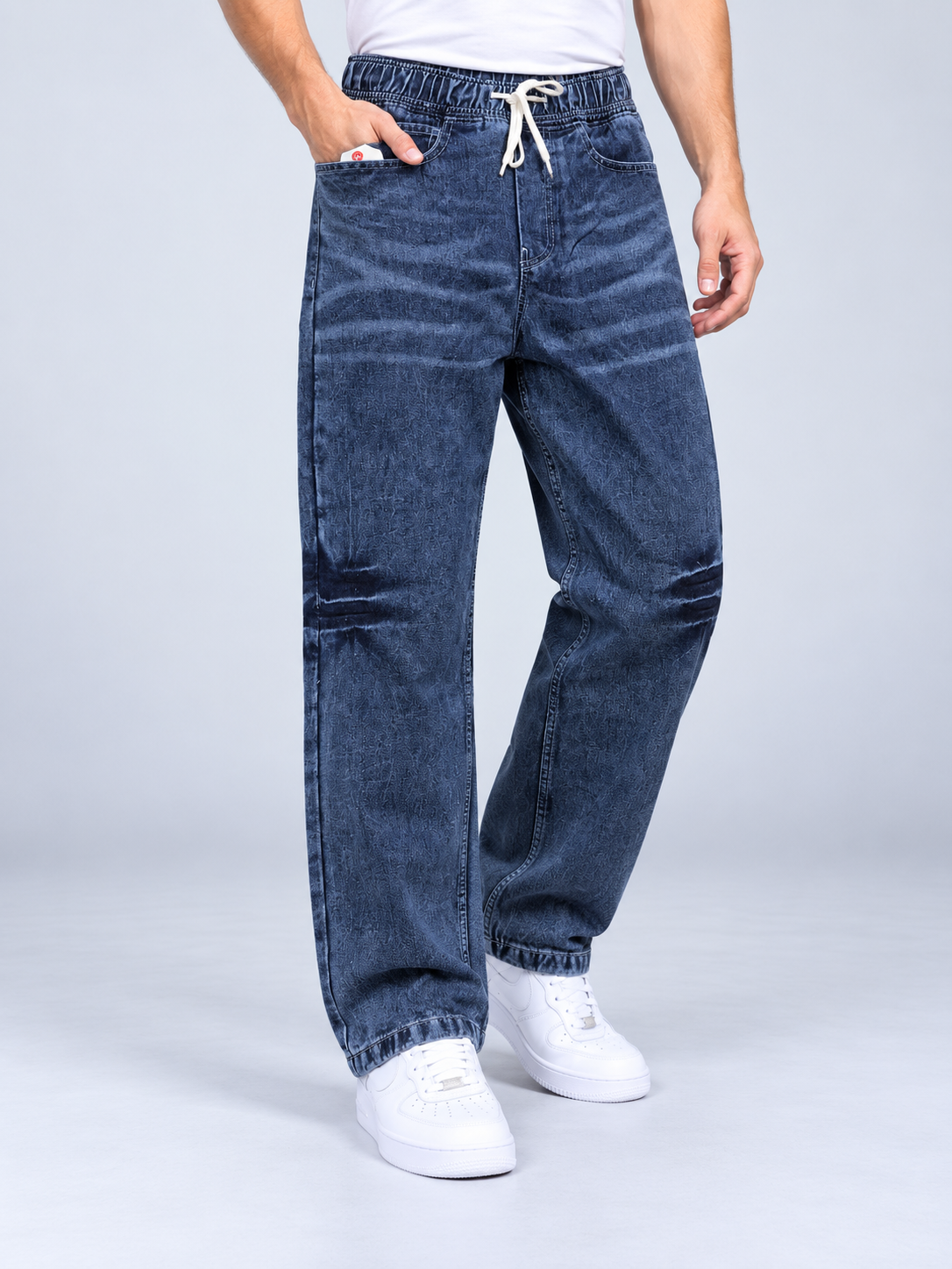 Classic Blue Acid Wash Relaxed Denim - Image 2