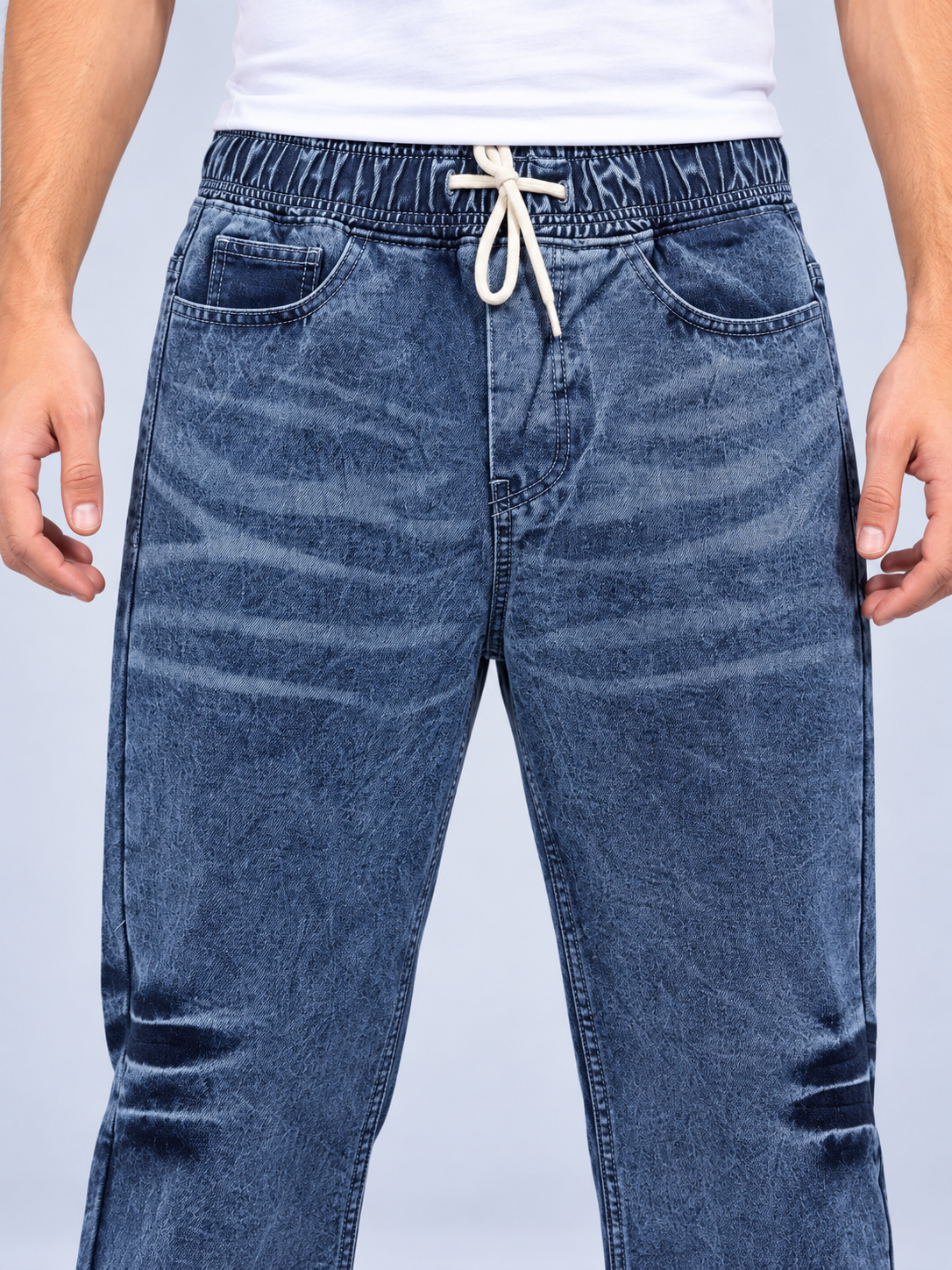 Classic Blue Acid Wash Relaxed Denim - Image 4