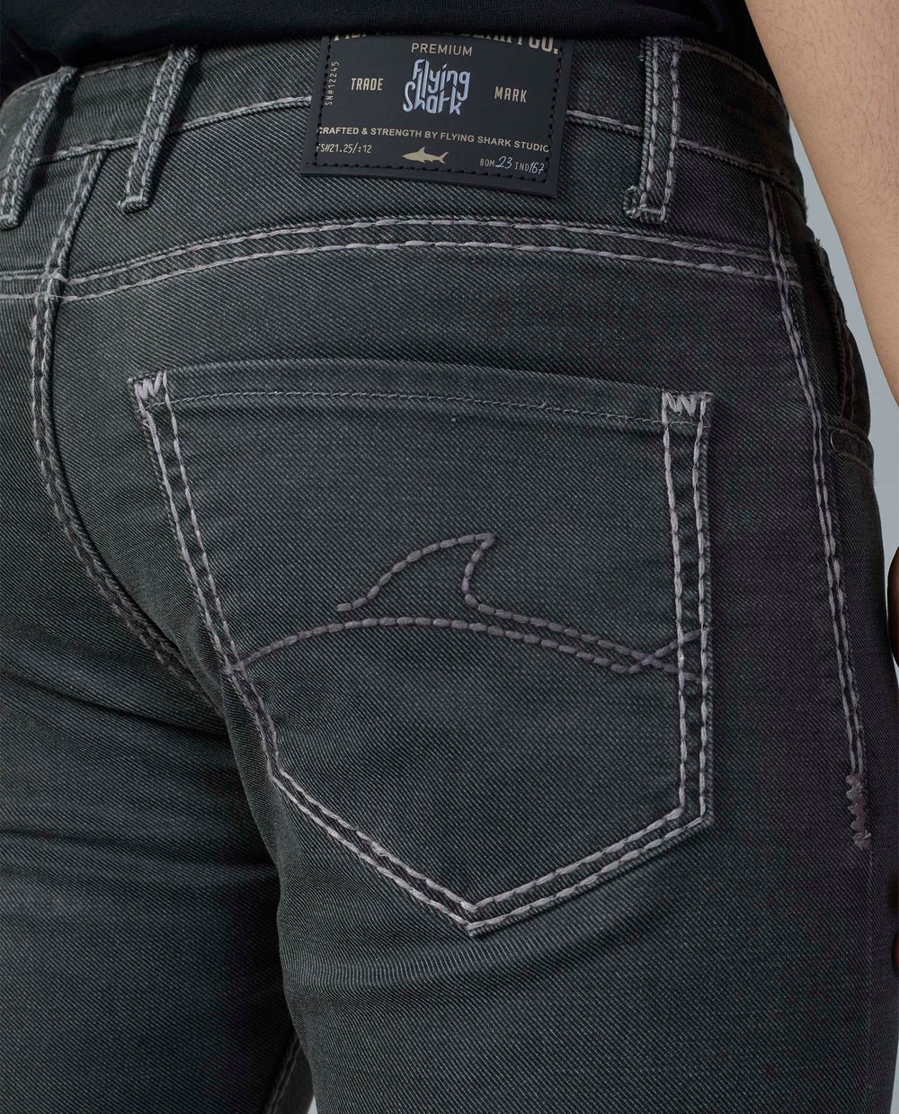 Onyx Black Saddle Stitch Jeans - Image 2
